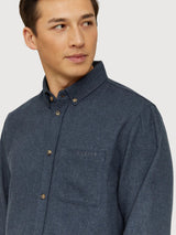 Yarm Hemd Indigo Melange Herren | Mazine