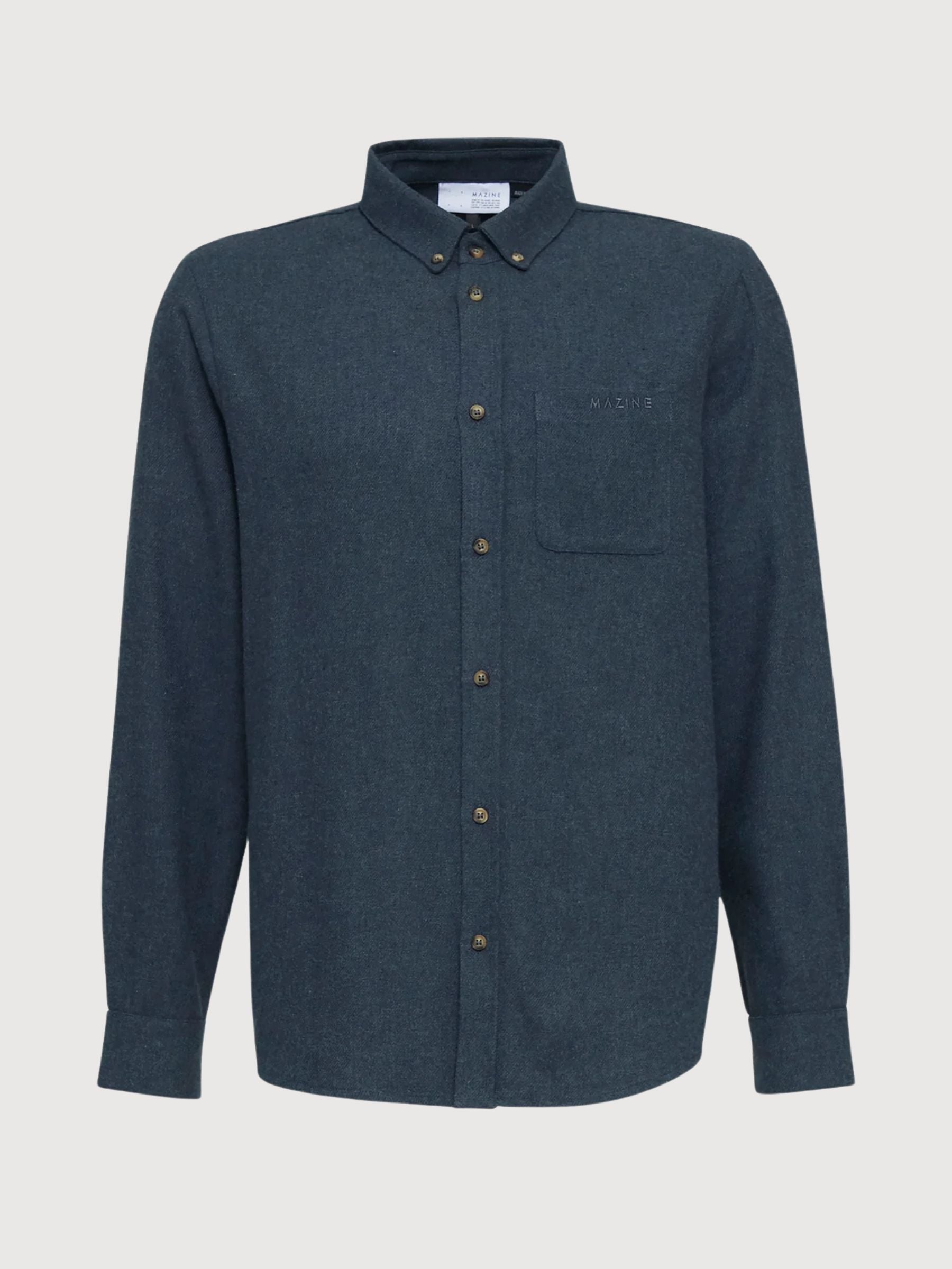 Yarm Hemd Indigo Melange Herren | Mazine