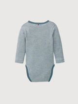 Wool-silk bodysuit GOTS Emerald Striped | People Wear Organic