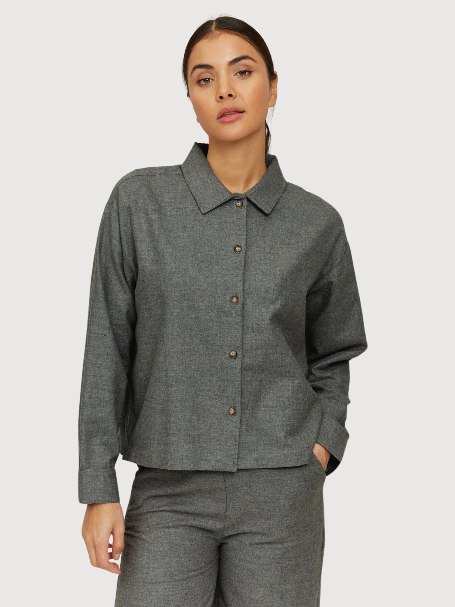 Lupi Camicia Antracite melange Donna | Mazine