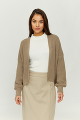 Sanni Cardigan Mushroom Brown Women | Mazine