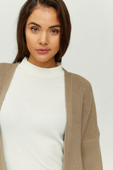 Sanni Cardigan Mushroom Brown Women | Mazine