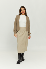 Sanni Cardigan Mushroom Brown Women | Mazine