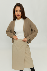 Sanni Cardigan Mushroom Brown Women | Mazine