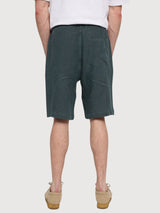 Pantaloncini in lino da uomo con elastico in vita e bottiglia | Mazine