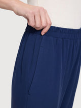 Pantaloni a gamba dritta in viscosa da donna, colore indaco | Mazine
