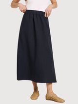 Skirt Midi Midnight Gots Linen | Lanius