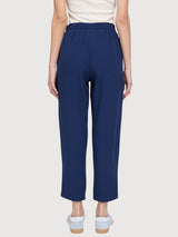 Pantaloni a gamba dritta in viscosa da donna, colore indaco | Mazine