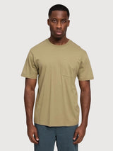 Herren-T-Shirt mit Brusttasche, olivgrün, Baumwolle | Mazine