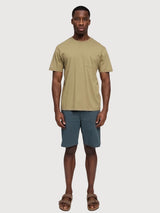 Herren-T-Shirt mit Brusttasche, olivgrün, Baumwolle | Mazine