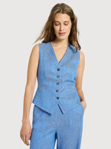Vest OCS Lapis Linen/Cotton | Lanius