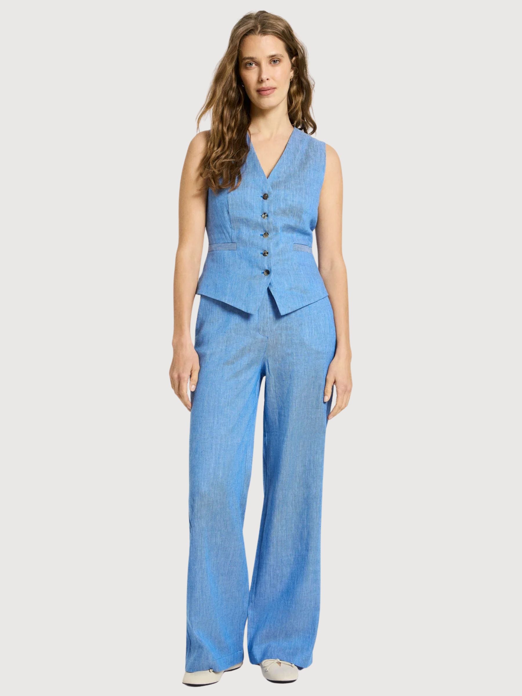 Vest OCS Lapis Linen/Cotton | Lanius