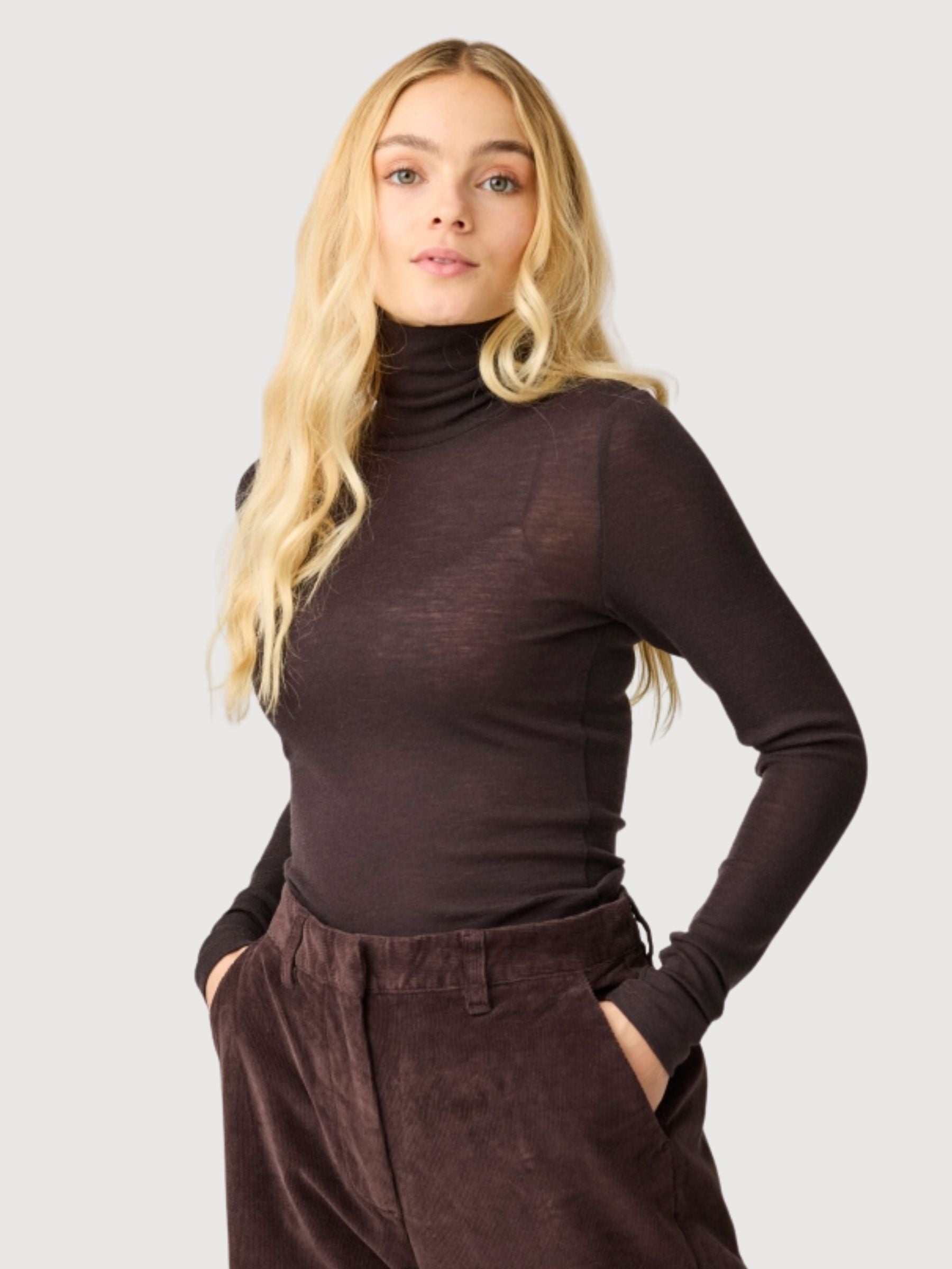 Pullover Rollneck Choco | Knowledge Cotton Apparel
