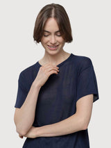 T-Shirt Virginia Woman Viscose Blue Mora | Rifo