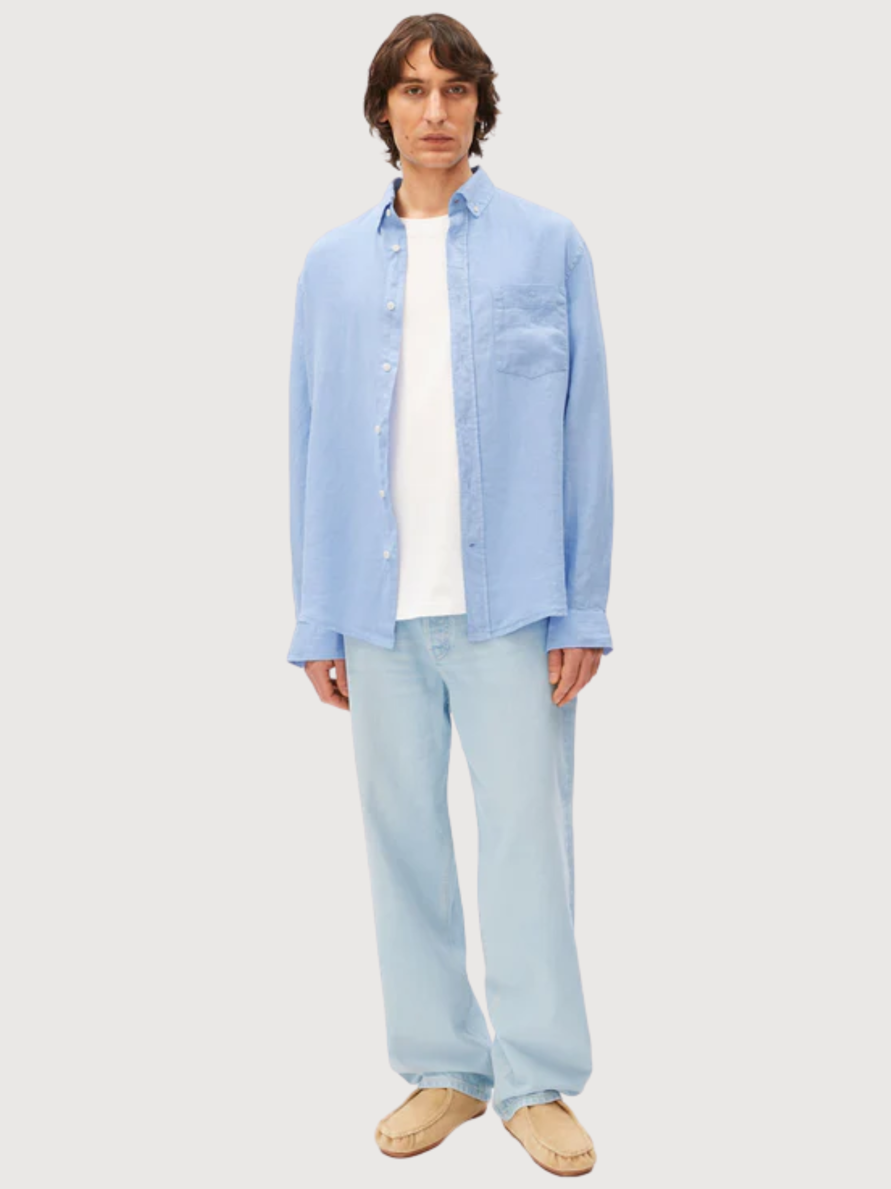 Shirt Longsleeve Linen Man Wedgwood | Armedangels