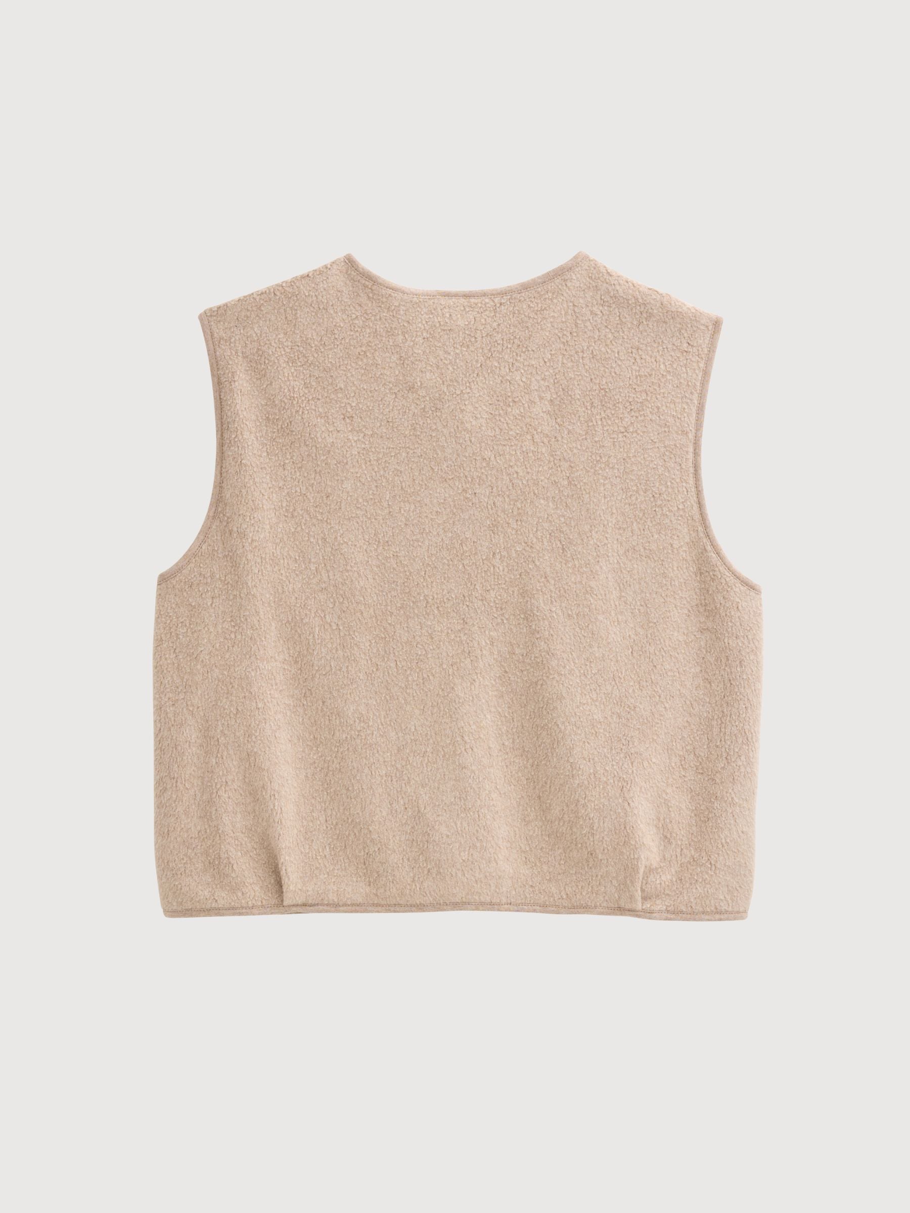 Vest Fleece Dark Sand for Women | PEOPLE WEAR ORGANIC