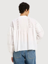 Blouse Lace White GOTS in Cotton | Lanius