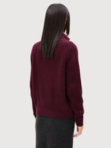 Ronyiaas Pullover Loose Fit Bordeaux Zipped Damen | Armadangels