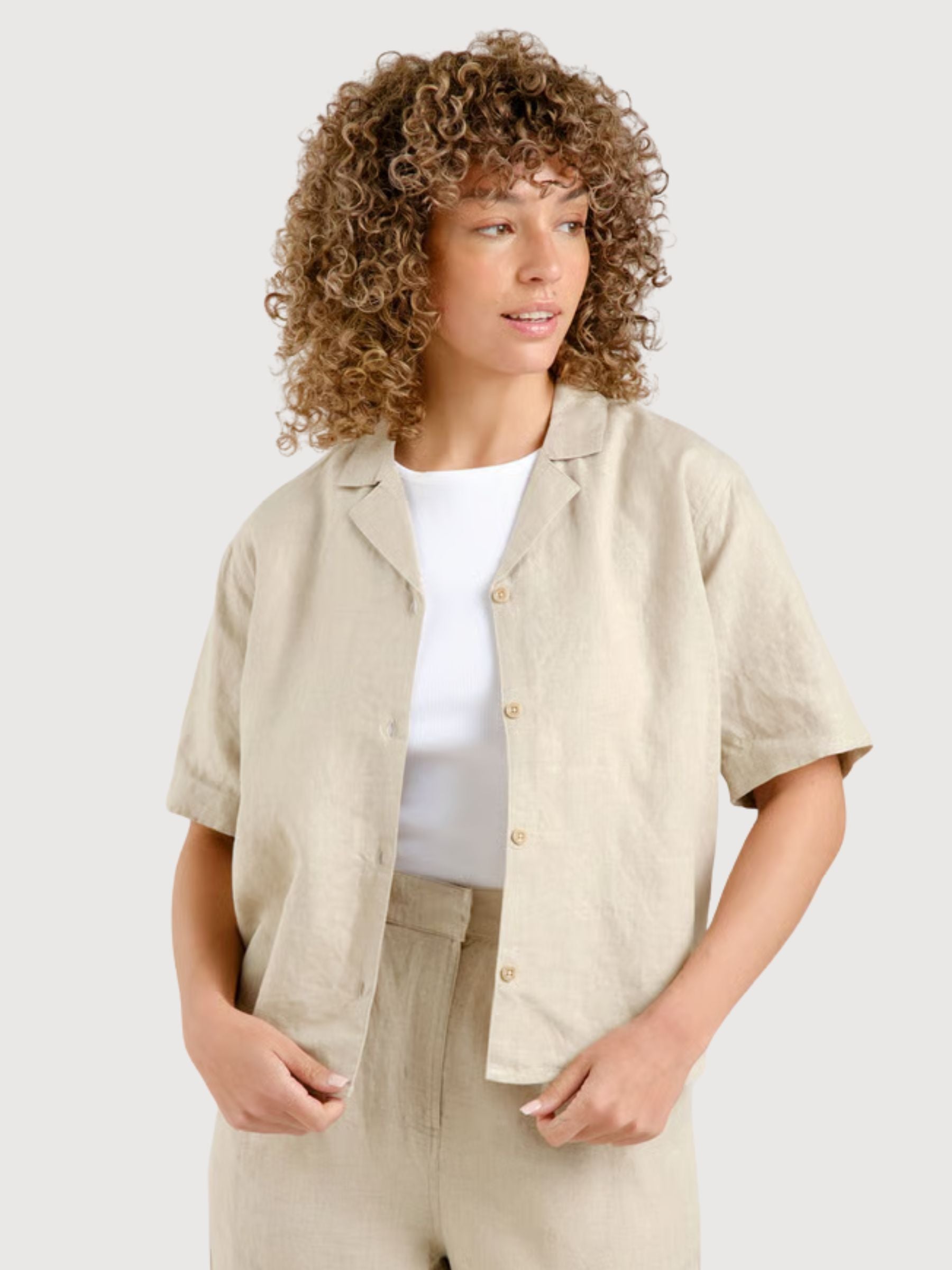 Shirt Torup Linen Ecru Woman | Dedicated