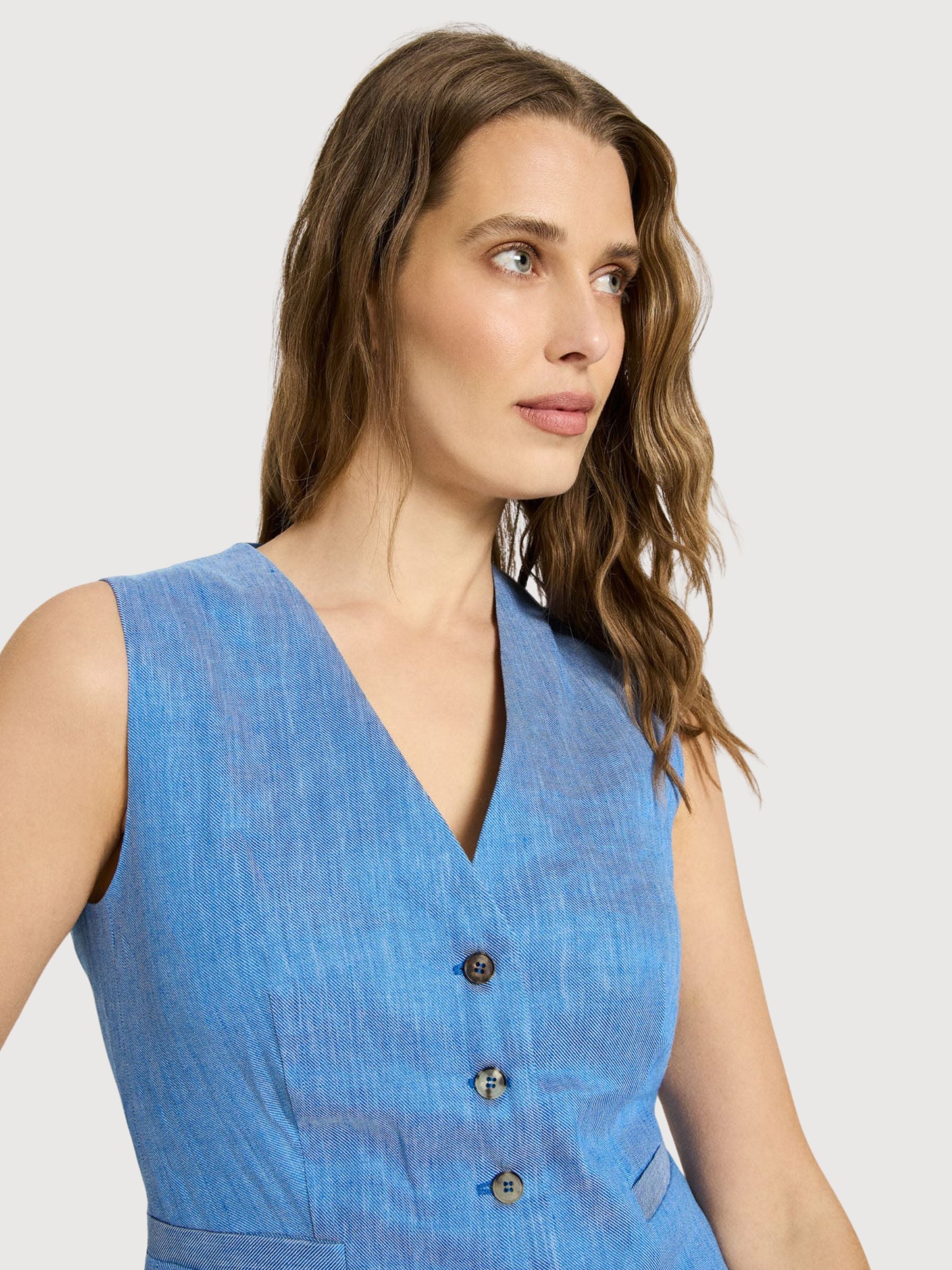 Vest OCS Lapis Linen/Cotton | Lanius