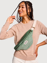 Olivia Sac banane Velours Vert | Hindbag