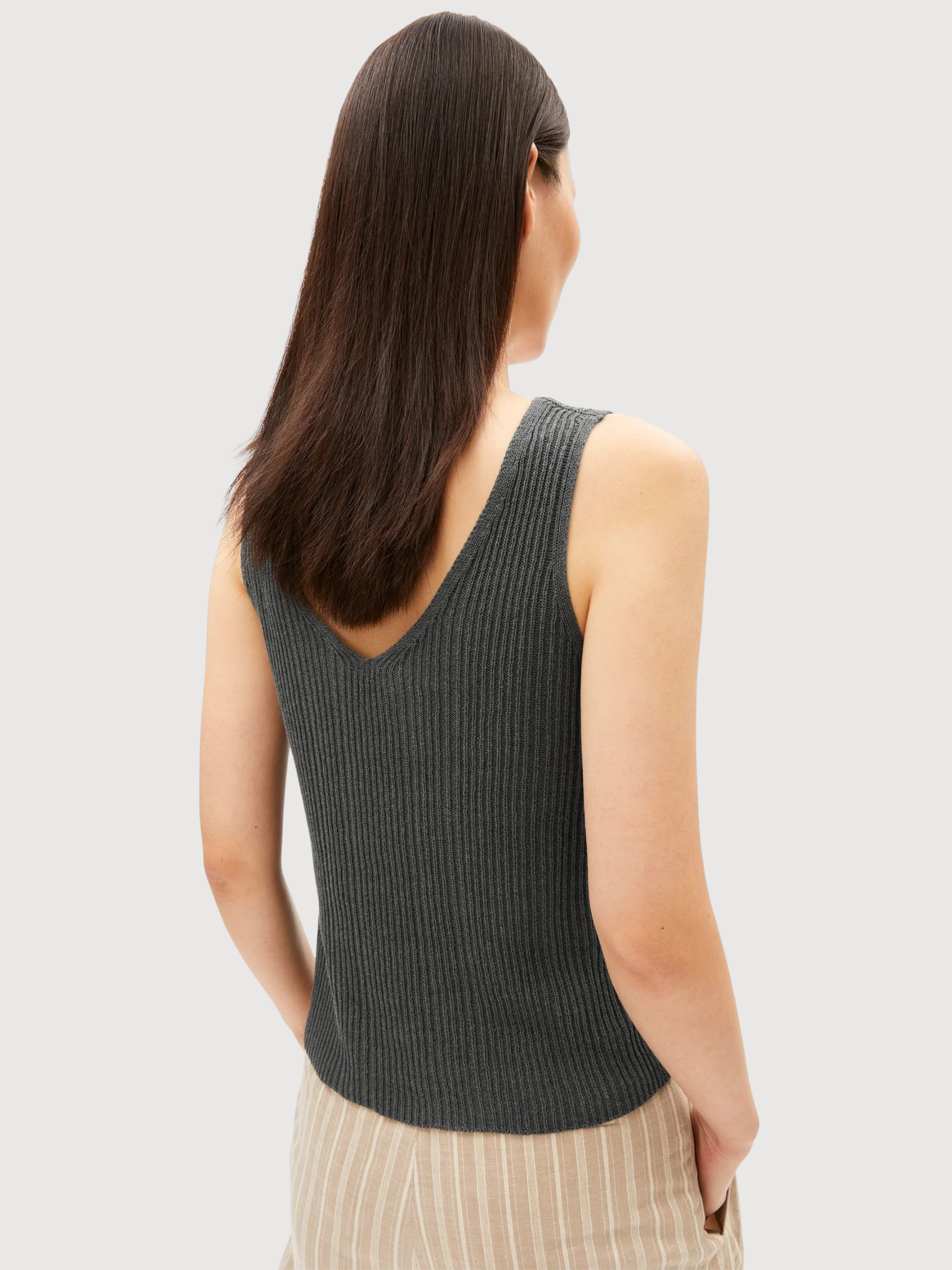 Top Knit Linen Blend Space Steel | Armedangels