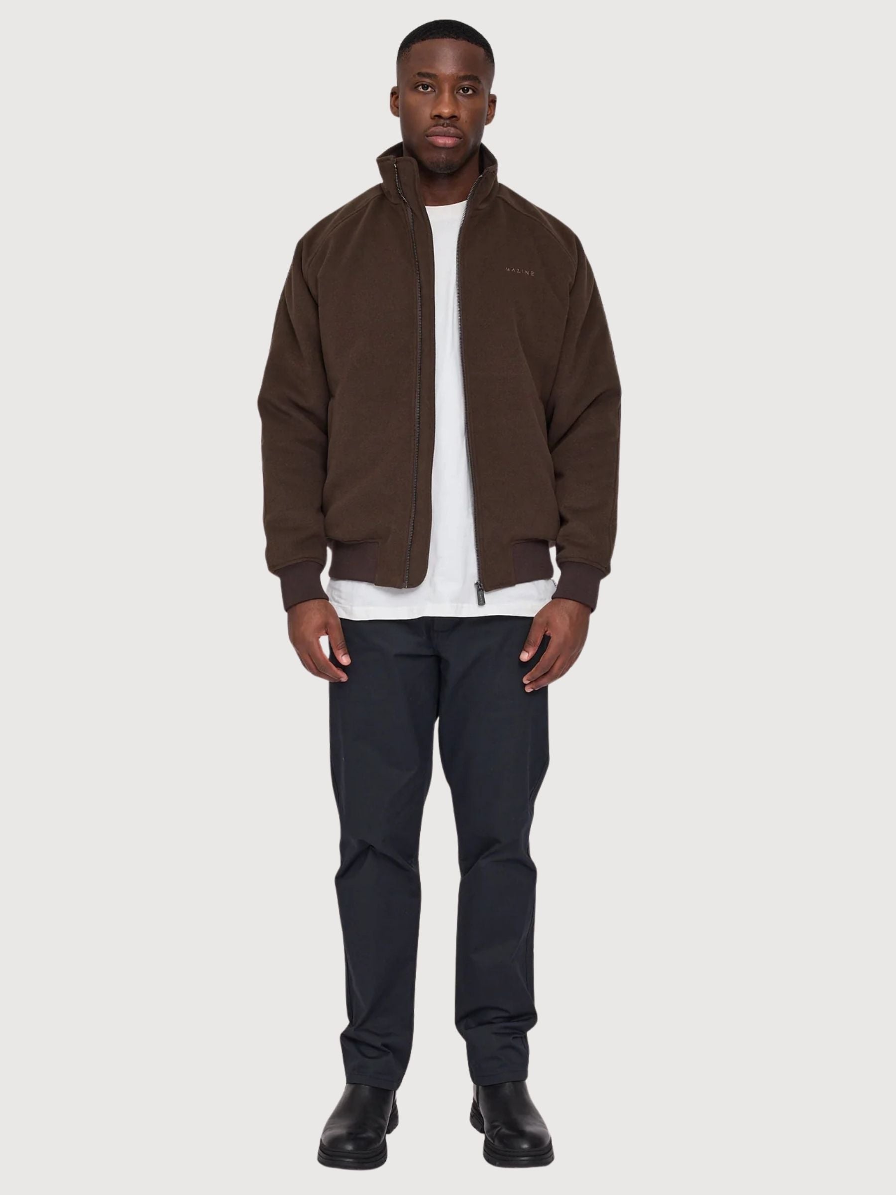 Giacca Vegana Lana Marrone Scuro Uomo | Mazine