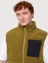 Padded Sherpa Vest Dried Olive/Black Man  | Mazine