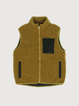 Gilet imbottito in sherpa color oliva/nero per uomo   | Mazine