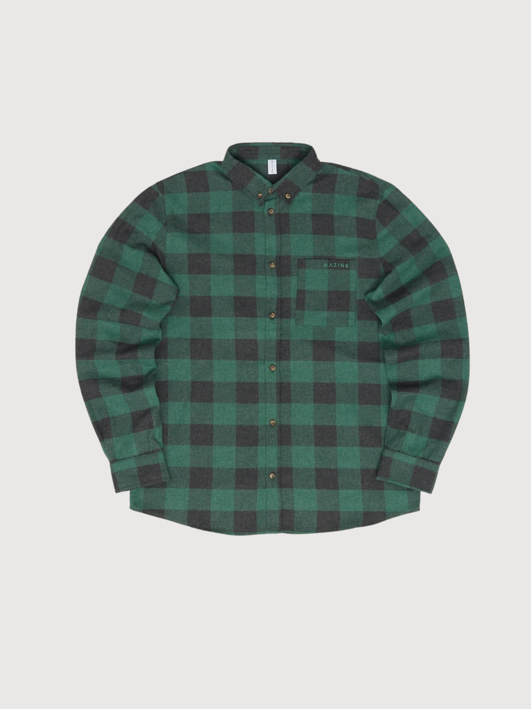 Shirt Checked Flannel Dark Green Man | Mazine