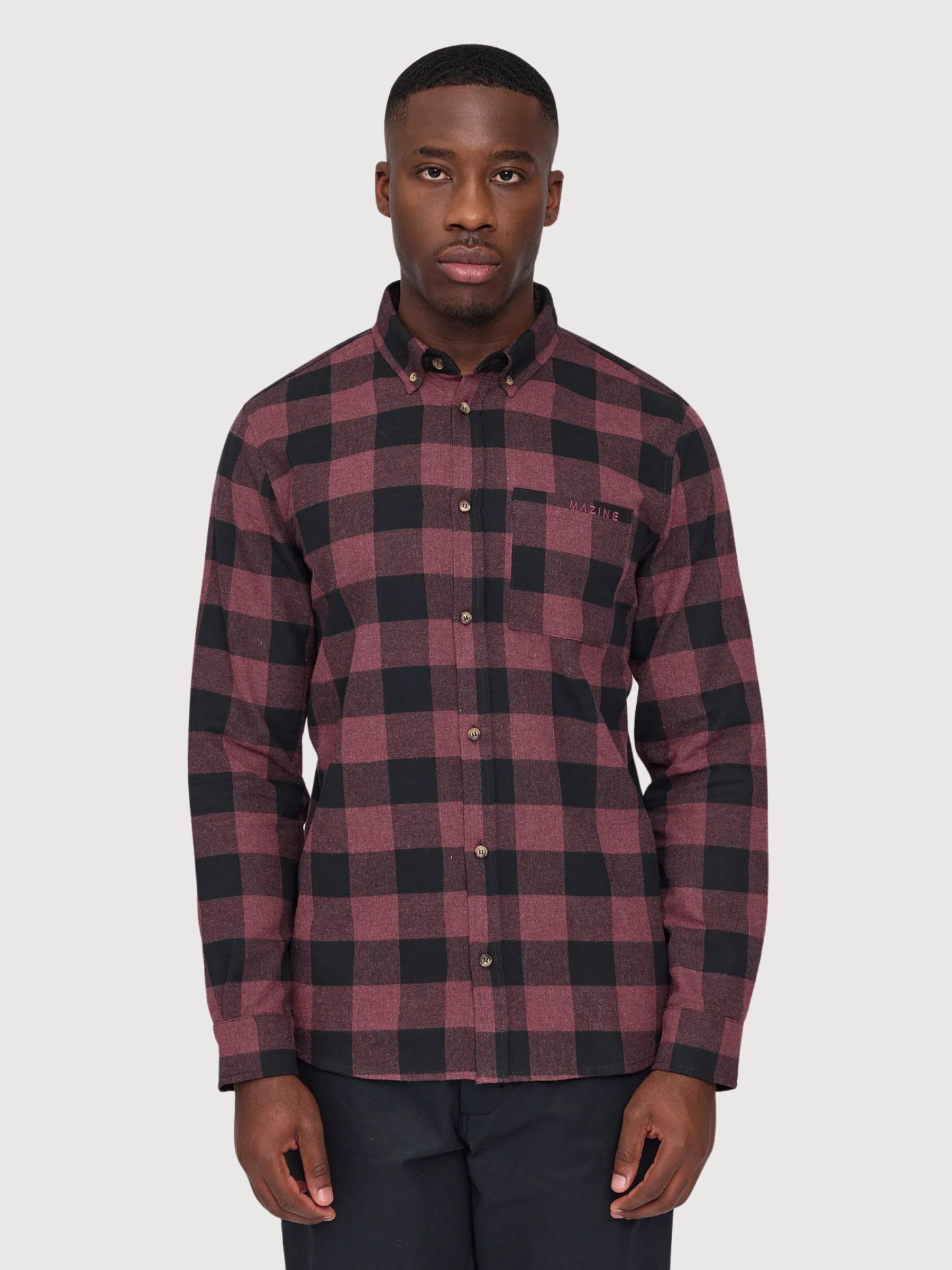 Shirt Checked Flannel Dark Purple Man | Mazine