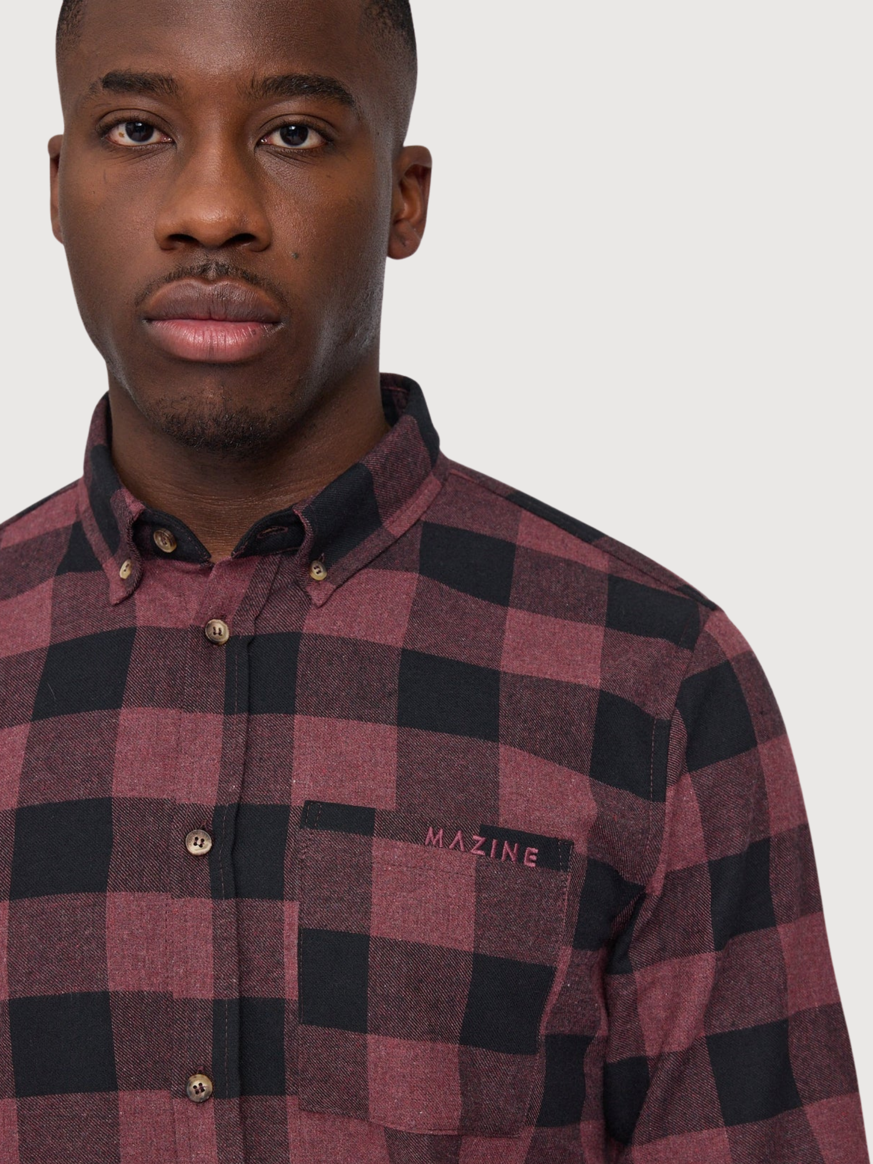 Shirt Checked Flannel Dark Purple Man | Mazine