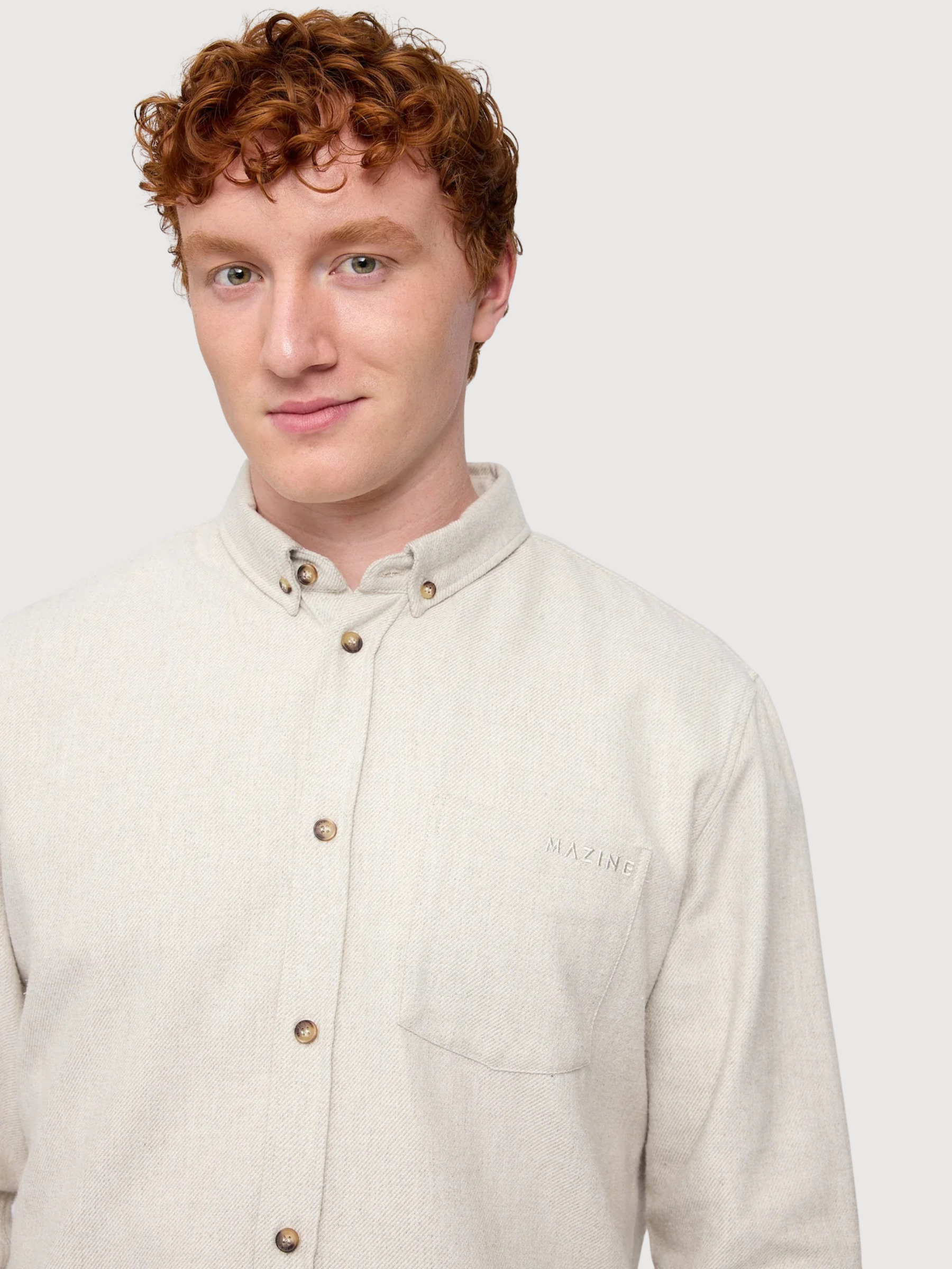 Shirt Melange Flannel Light Grey Man | Mazine