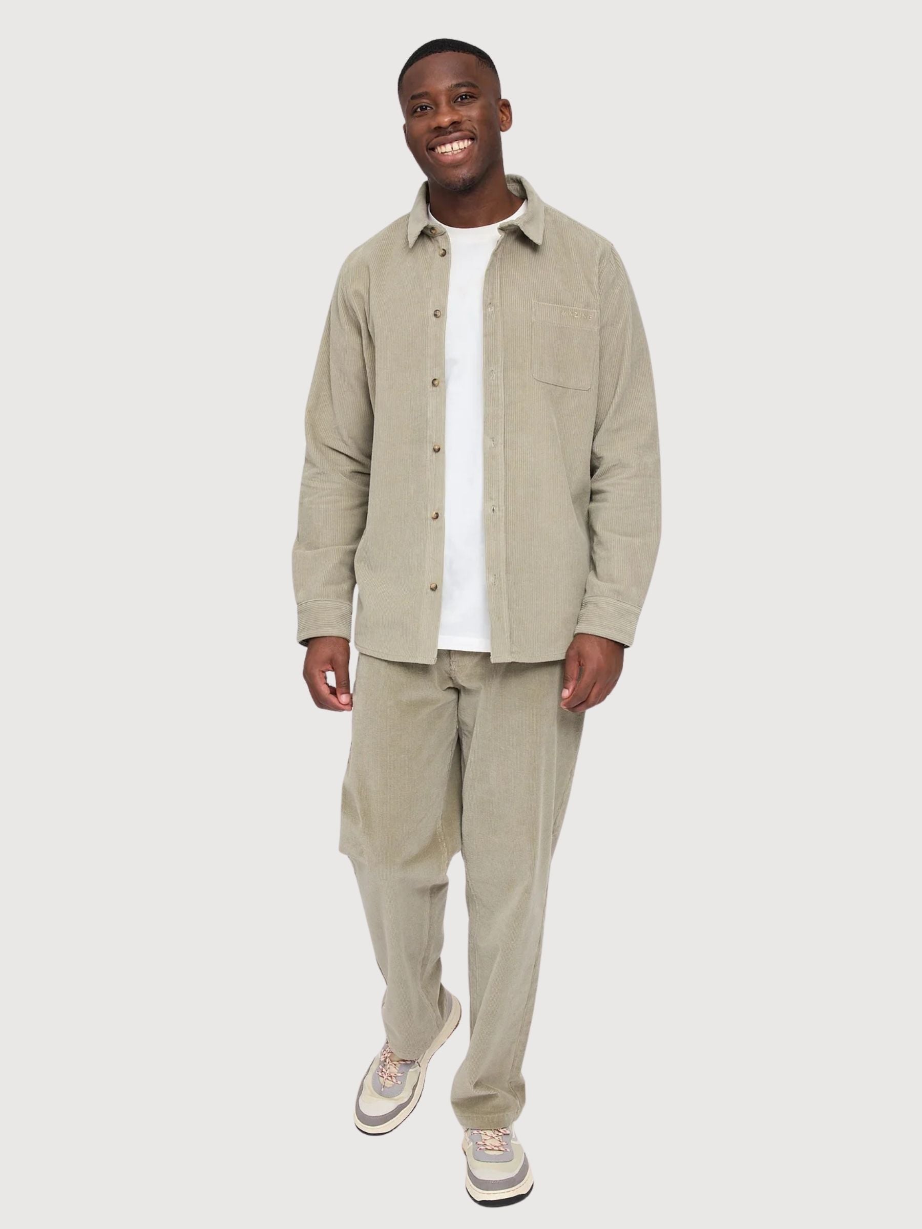 Shirt Pocket Corduroy Grey Man Cotton | Mazine