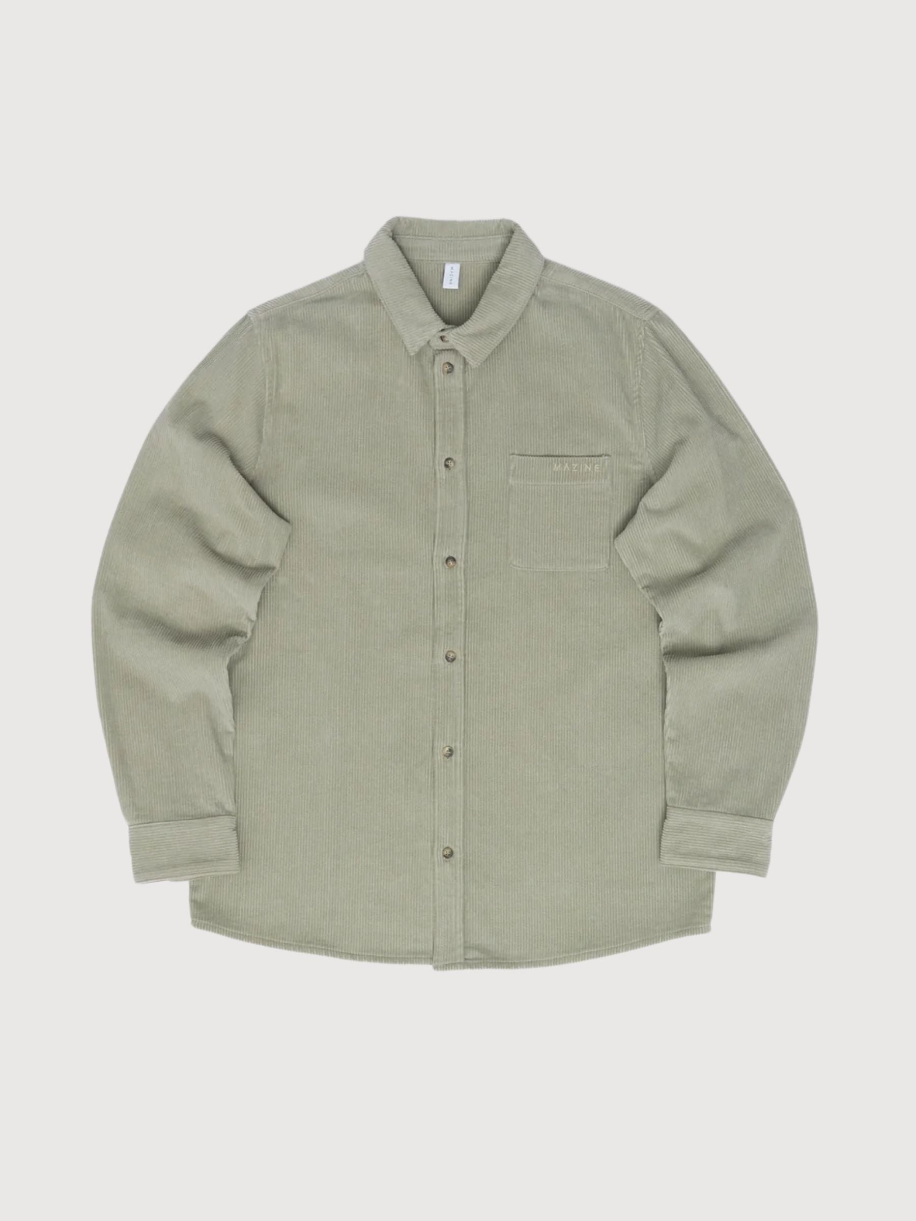 Shirt Pocket Corduroy Grey Man Cotton | Mazine