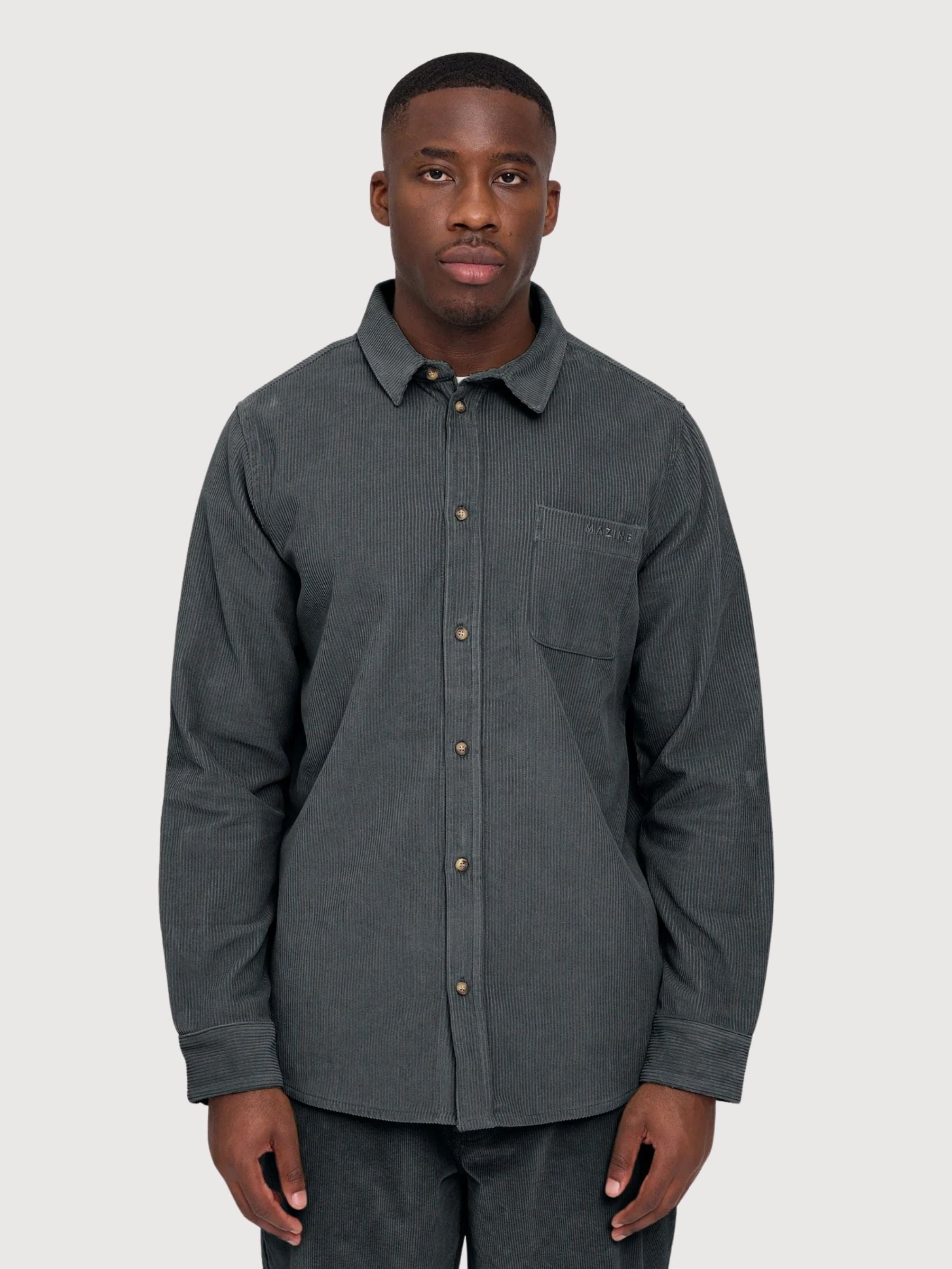 Shirt Pocket Corduroy Green Man Cotton | Mazine