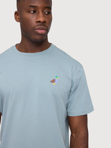 T-Shirt Chest Print Light Blue Man Cotton | Mazine