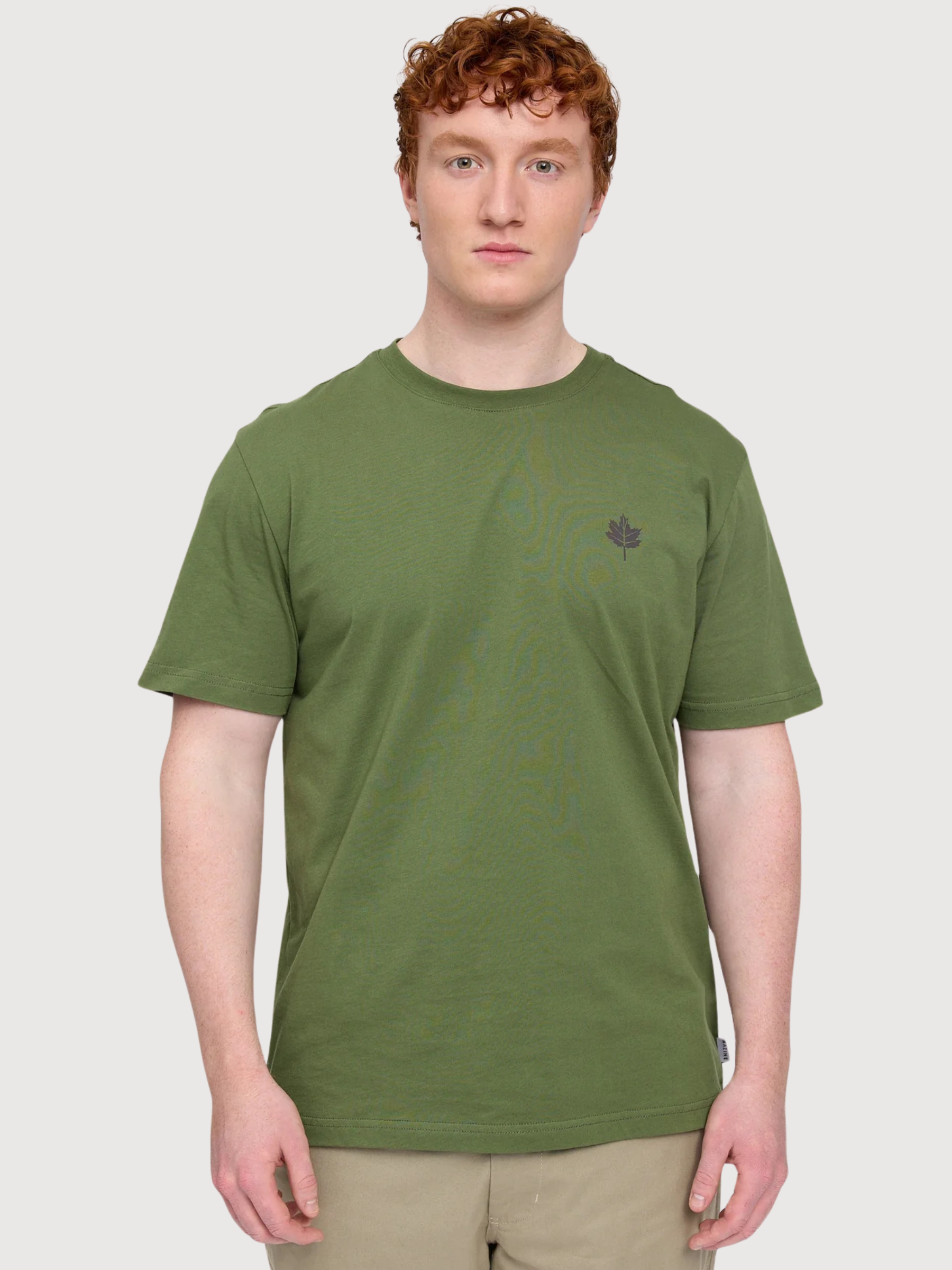 T-Shirt Chest Print Dark Green Man Cotton | Mazine