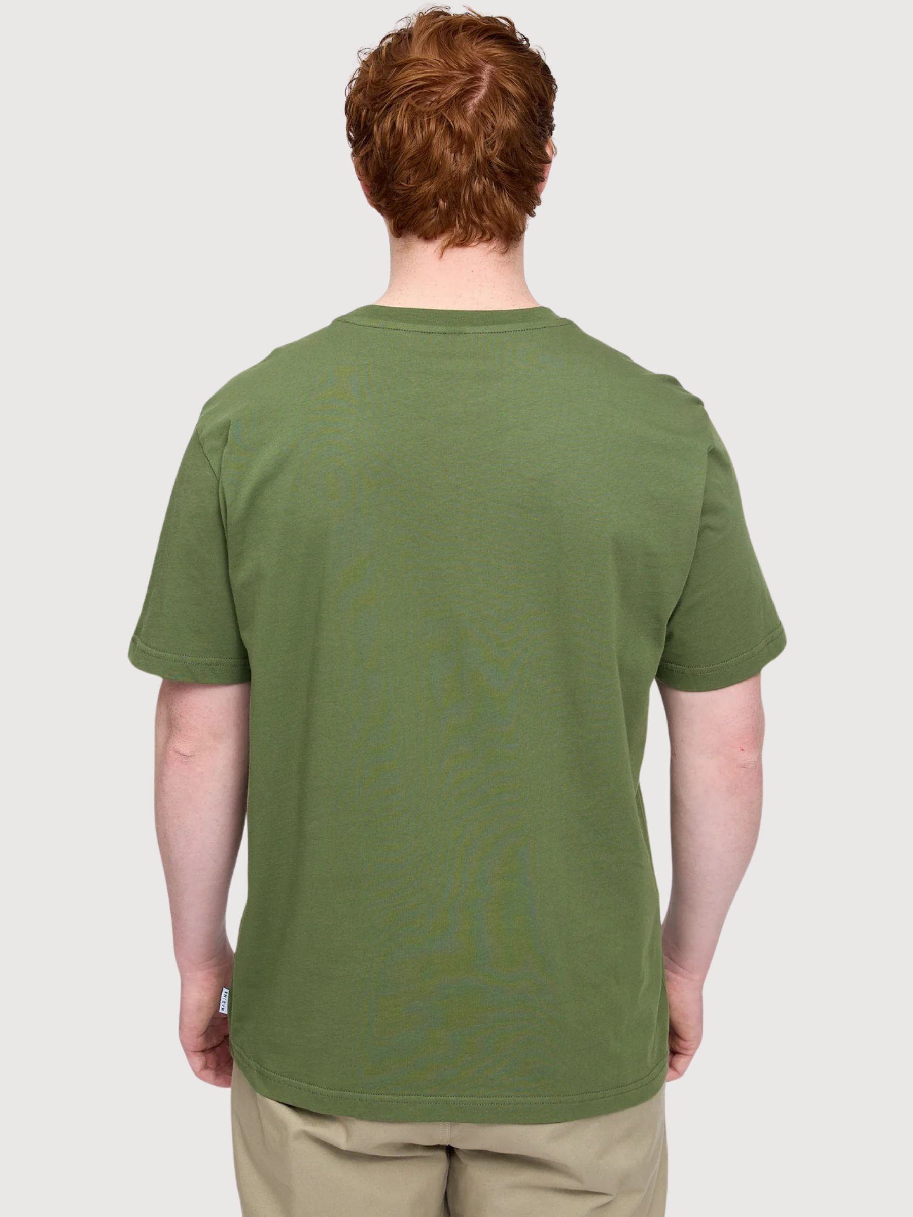 T-Shirt Chest Print Dark Green Man Cotton | Mazine
