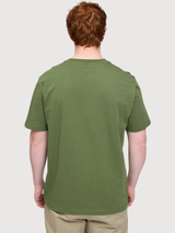T-Shirt Chest Print Dark Green Man Cotton | Mazine