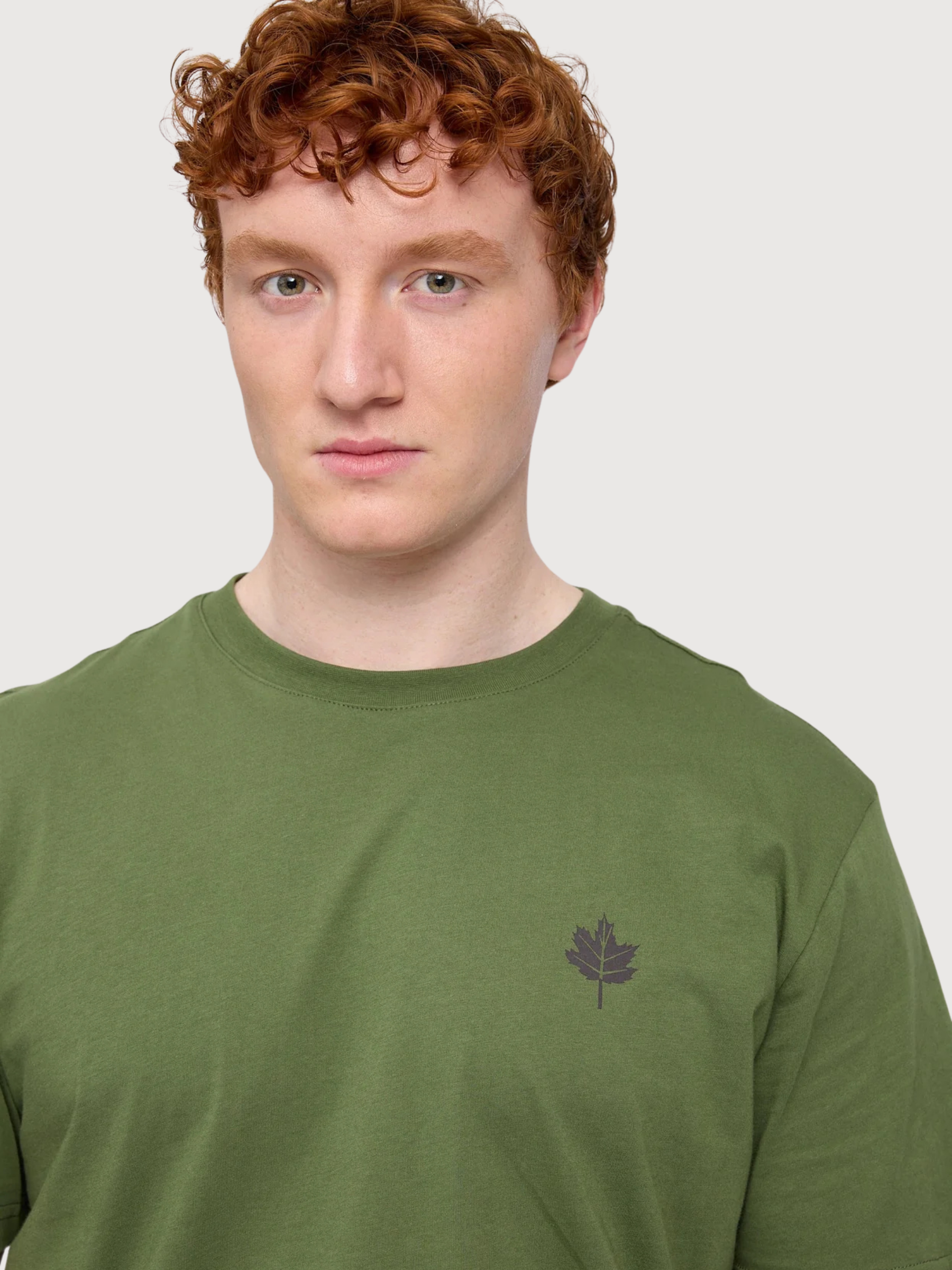 T-Shirt Chest Print Dark Green Man Cotton | Mazine