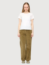 Trouser Pleated Corduroy LightGreen Woman | Mazine