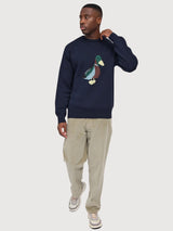 Pullover Icon Jacquard Blue Man Cotton | Mazine