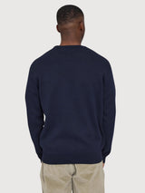 Pullover Icon Jacquard Blue Man Cotton | Mazine