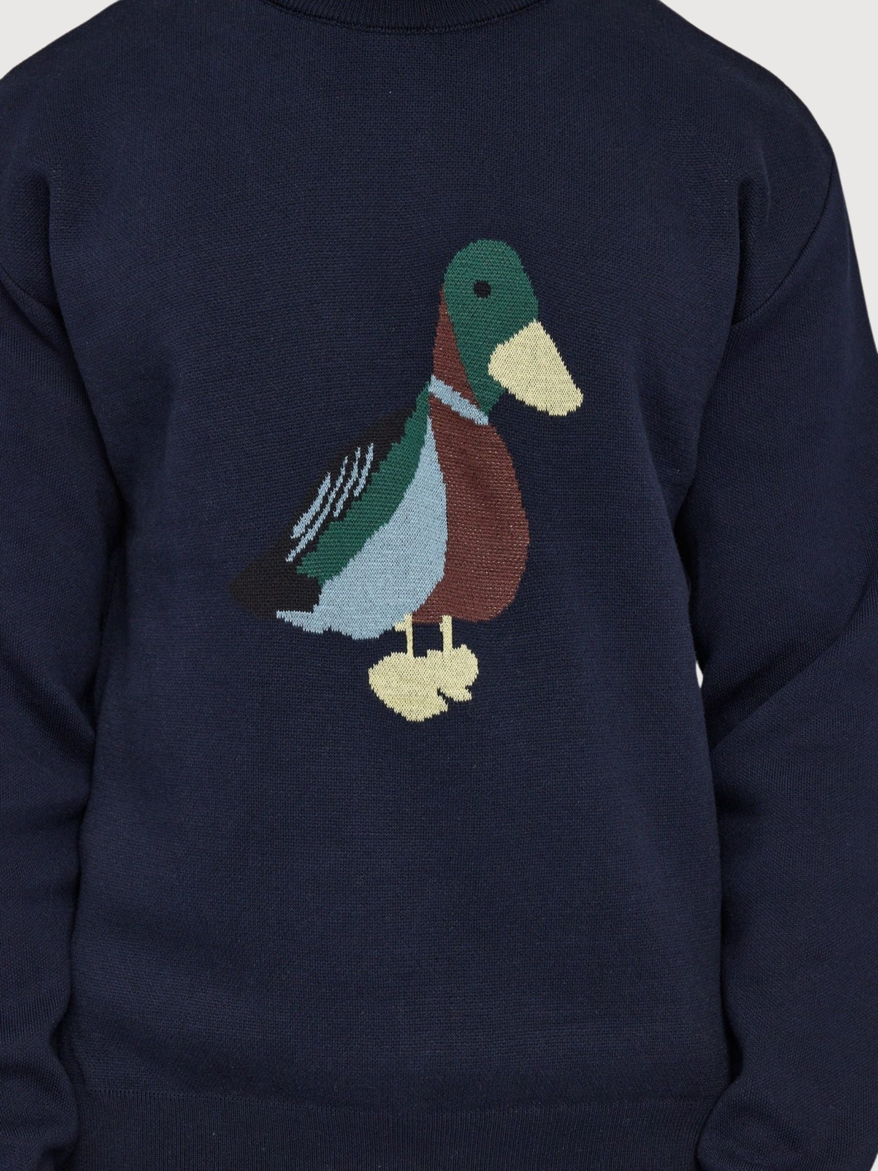 Pullover Icon Jacquard Blu Uomo Cotone | Mazine