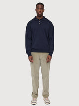 Pullover Knit Polo Dark Blue Man Cotton | Mazine