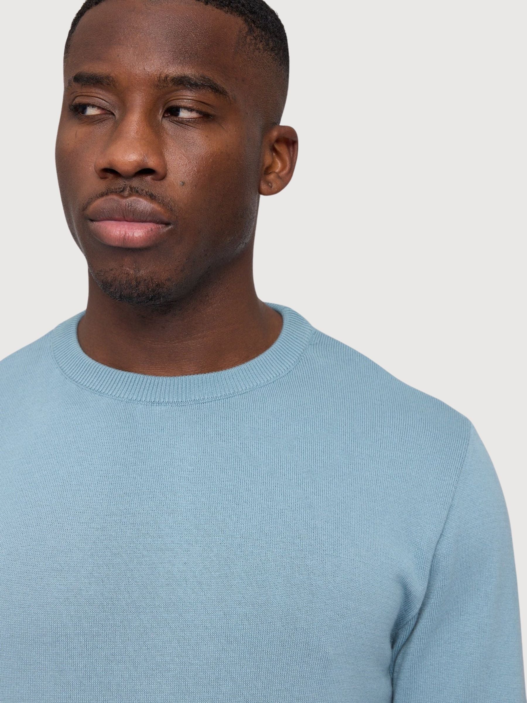 Mazine Pullover Feinstrick Hellblau Herren Baumwolle | Mazine