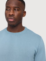 Pullover Fine Knit Light Blue Man Cotton | Mazine