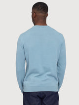 Pullover Fine Knit Light Blue Man Cotton | Mazine