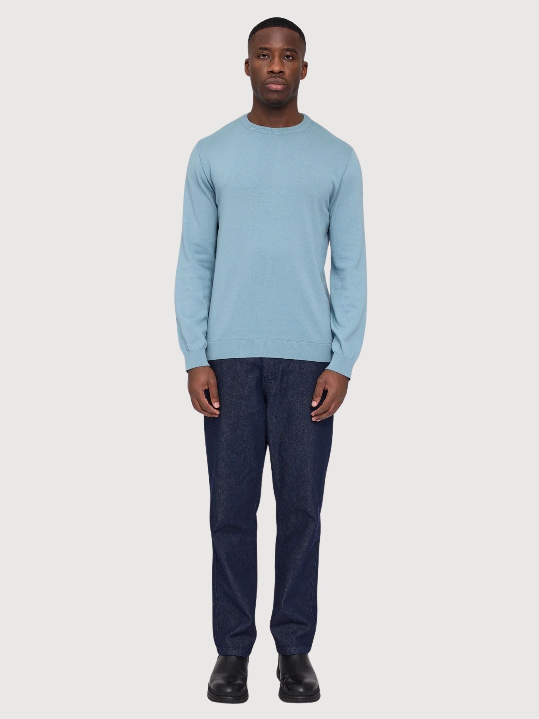 Mazine Pullover Feinstrick Hellblau Herren Baumwolle | Mazine